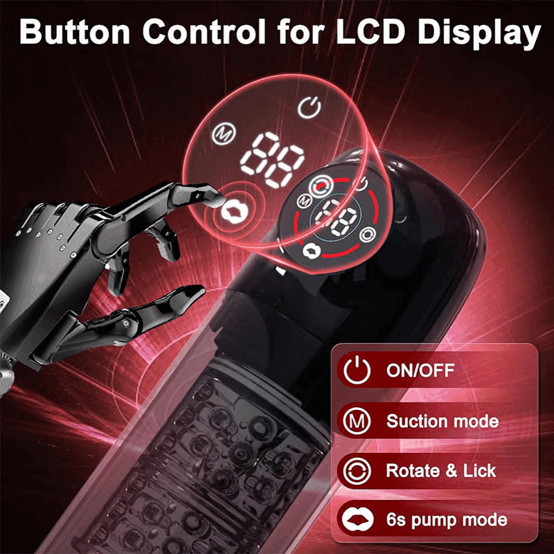 Romanlust Seductive Succubus 7 Rotating 7 Sucking Lcd Display Pumps & Enlargers  Automatic Male Masturbator