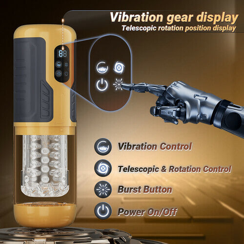 【Upgraded】 Male Electric Masturbator – 7 Telescopic, Rotating & Vibrating Modes with Dual Motors & LCD Display