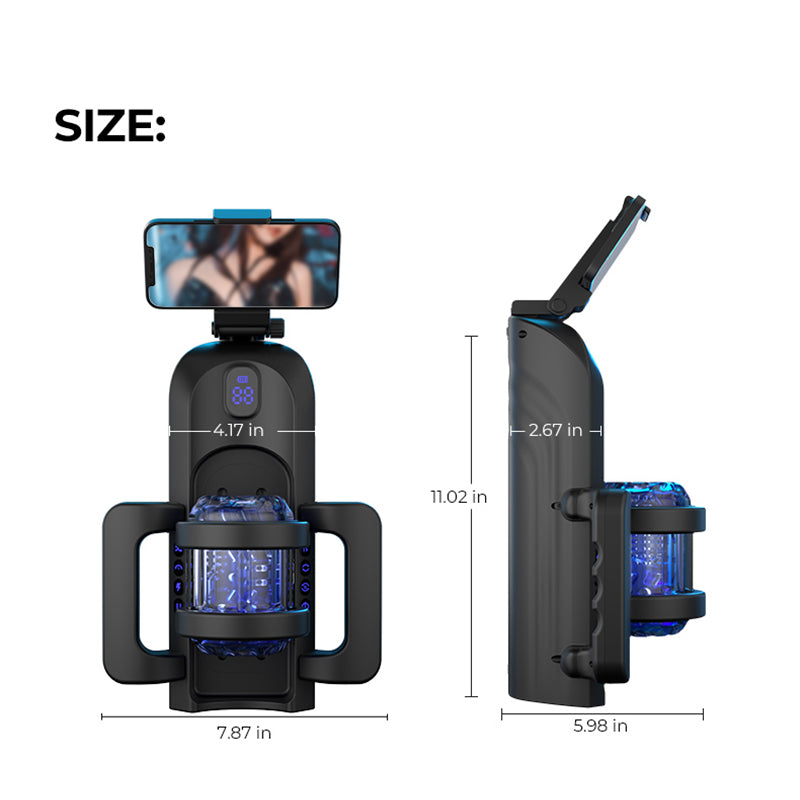 Toyshcool Extendable Rotating Rotor Male Automatic Rechargeable Vibrator