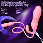Night Cherry Stretchable Dual Vibration Vibrator for Women with Frequency Adjustment, Body Insertable Self-Stimulation Device, USB Rechargeable Massage Adult Toy