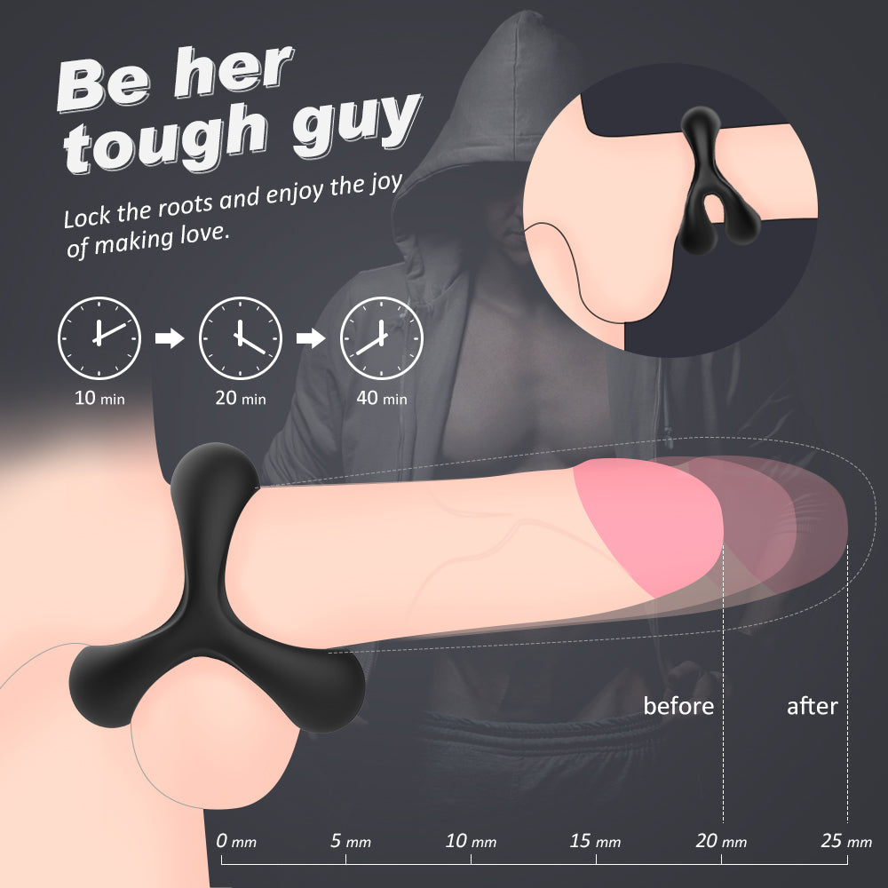 Male Double Ring Condom Ring Soft Gel Penis Ring Delay Ring for Men Adult Toys