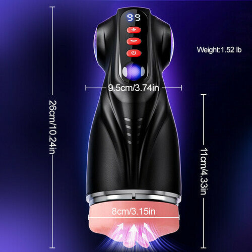 Daphne - 3 Sleeves Pocket Pussy Penis Pump with 9 Sucking & 9 Vibrating Male Masturbator