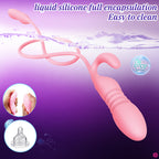 Night Cherry Stretchable Dual Vibration Vibrator for Women with Frequency Adjustment, Body Insertable Self-Stimulation Device, USB Rechargeable Massage Adult Toy