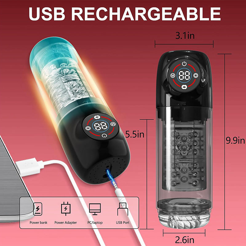 Newvibe Seductive Succubus 7 Rotating 7 Sucking Lcd Display Pumps & Enlargers Automatic Male Masturbator