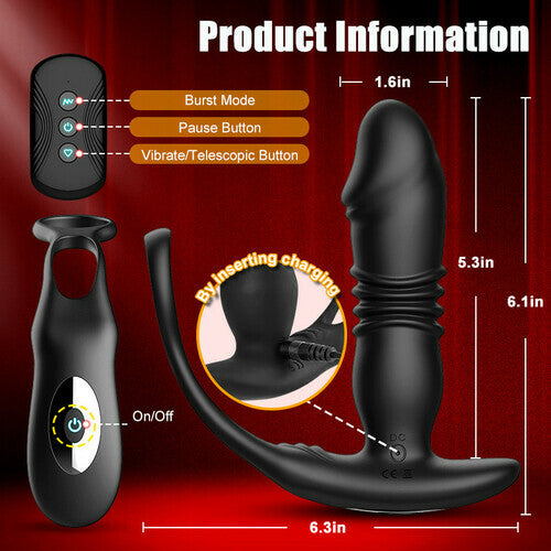 SAUL Glans Thrusting Vibrating Prostate Massager For Improved Arousal & Prostate Health