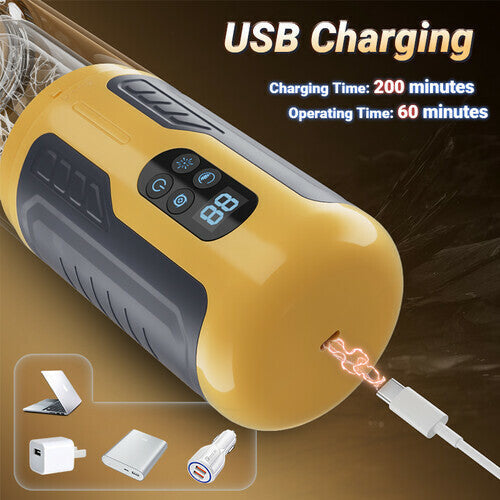 【Upgraded】 Male Electric Masturbator – 7 Telescopic, Rotating & Vibrating Modes with Dual Motors & LCD Display
