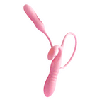 Night Cherry Stretchable Dual Vibration Vibrator for Women with Frequency Adjustment, Body Insertable Self-Stimulation Device, USB Rechargeable Massage Adult Toy