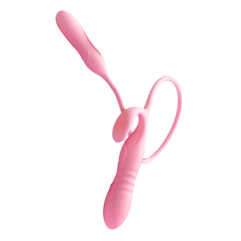 Night Cherry Stretchable Dual Vibration Vibrator for Women with Frequency Adjustment, Body Insertable Self-Stimulation Device, USB Rechargeable Massage Adult Toy