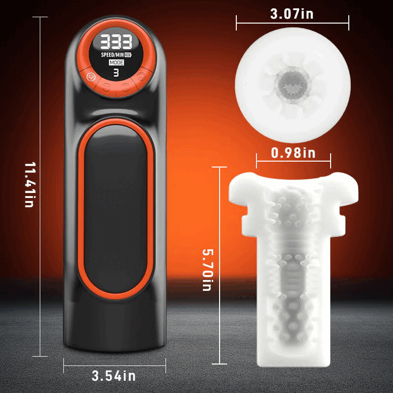 Romanlust LCD Sucking Thrusting Vibrating Male Masturbator Male Sex Toy
