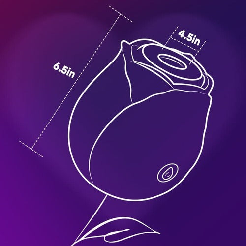 Rose-Patterned Clitoral Stimulator, 7-Speed Suction Bullet Vibrator