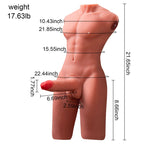 Jackson 17.63LB 6.69Inch Electric PulseThrusting Vibrating Dildo Tan Skin Male Torso Sex Doll    sku：SQ-MAR30023-X9440K