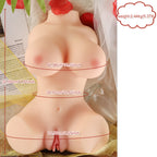 A little handsome man uses a half body solid doll as a sex toy, an adult sex doll, and a female buttocks inverted membrane masturbator