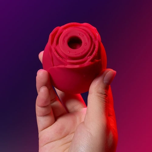 Rose-Patterned Clitoral Stimulator, 7-Speed Suction Bullet Vibrator