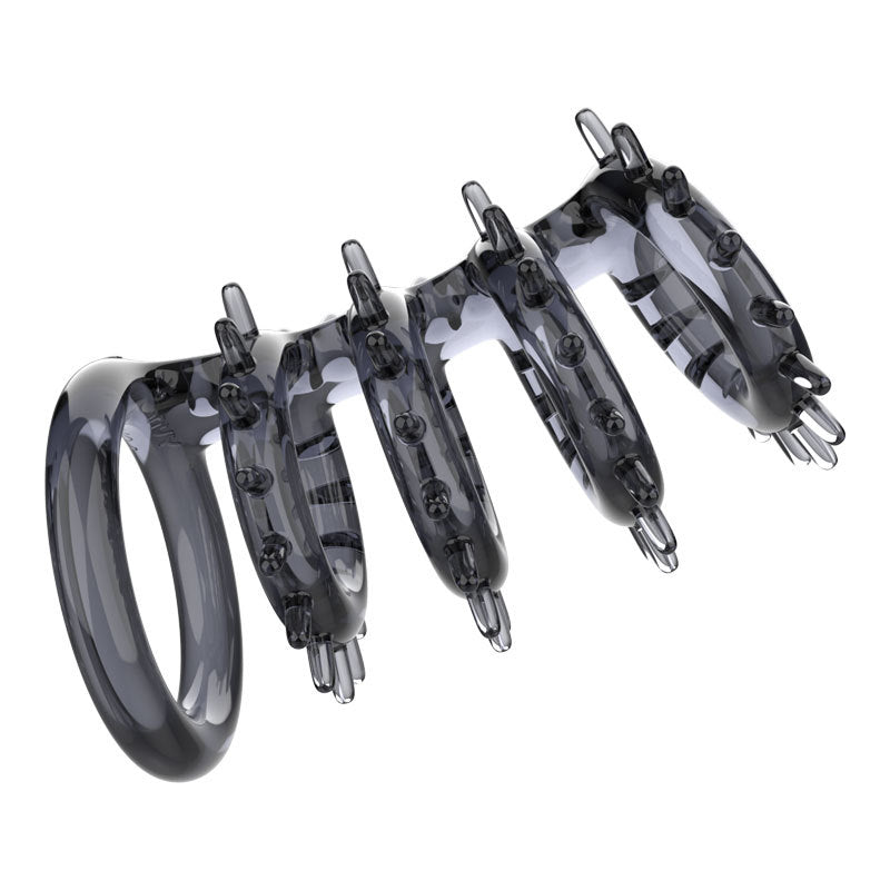 Sex lock set, dragon bone, black wheel ring, men's crystal blocking ring, multiple restraint, wolf tooth set, couple's sex toy